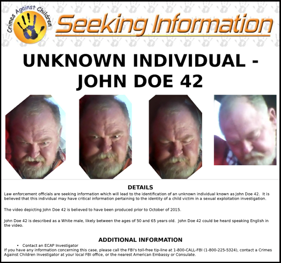 Operation Rescue Me: FBI Seeking Individual Who May Have Information ...