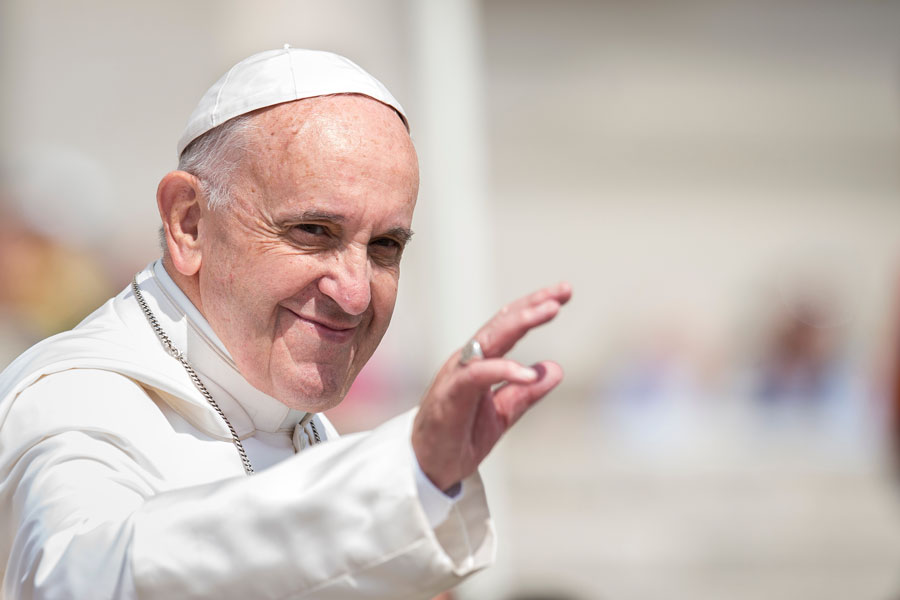 Pope Francis arrives for his weekly general audience in St. Peter's Square at the Vatican. Vatican City