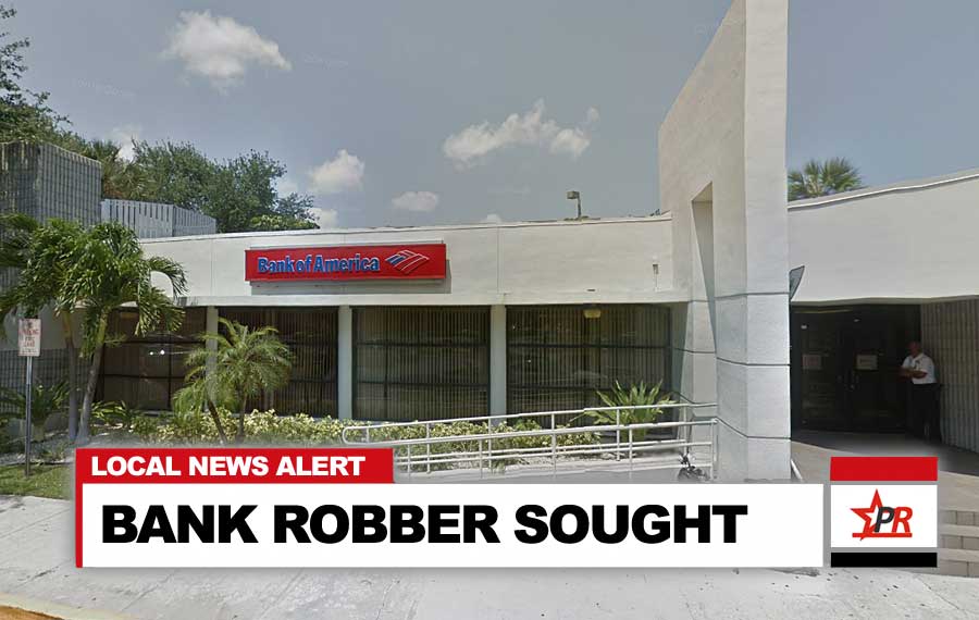 According to authorities, the FBI is seeking information from a bank robbery that took place October 23, 2020, at approximately 1:30 p.m. at a Bank of America Bank branch located at 21 South Pompano Parkway in Pompano Beach, Florida.