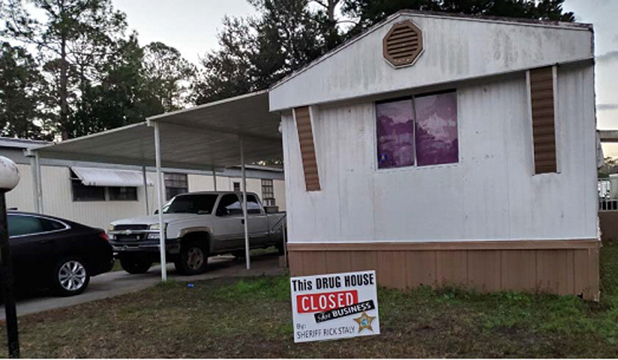 During the execution of a Search Warrant, 28-year-old Dakota Keith Brill and 28-year-old Carolynne Jaymee Fleck, along with an 8 year old child and 5 day old baby, were located residing inside the residence.