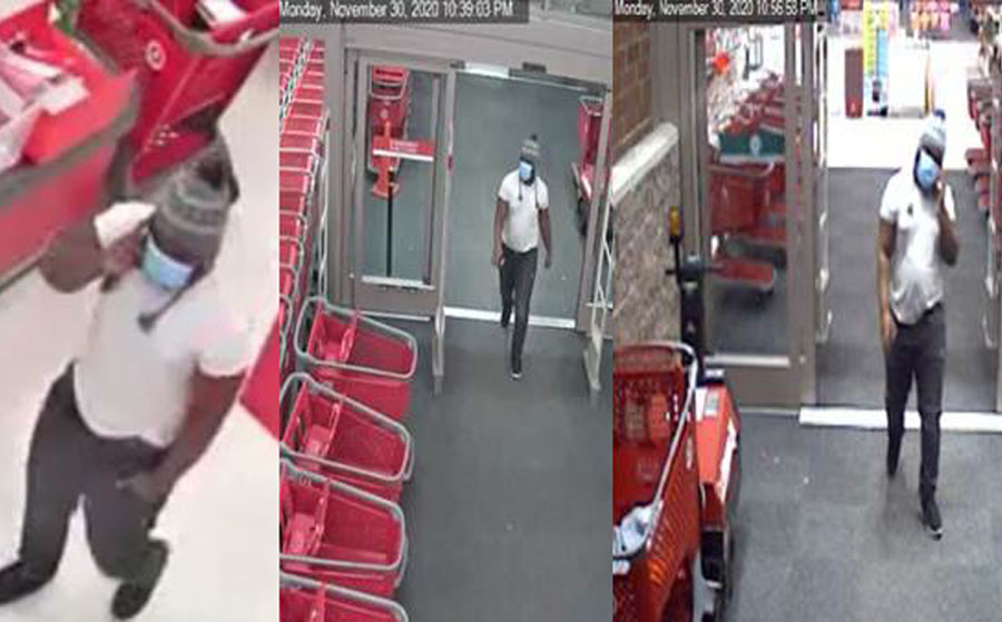 According to authorities, the unknown suspect entered Target, helped himself to numerous items and paid for them with the victim’s stolen credit cards. This incident occurred on November 30, 2020. Target is located in the 600 block of N. Congress Ave, Boynton Beach.