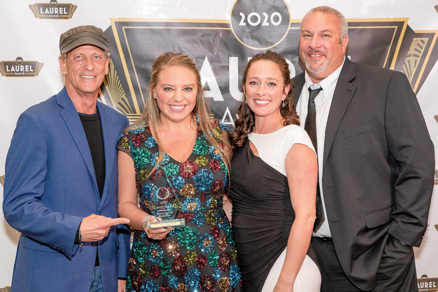 BBX Capital Real Estate received a gold Laurel Award for Best Community Website for Beacon Lake. From left, Bruce J. Parker, Jenn Kjellman, Danielle Simpson and Aaron Lyman.