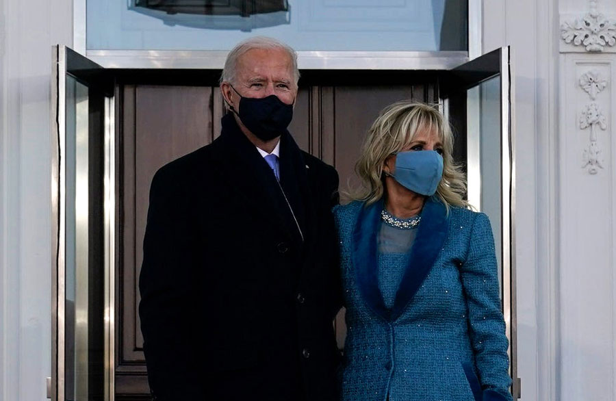 President Joe Biden and first lady Jill Biden at the U.S. Capitol for the inauguration ceremony. Washington, Jan.20, 2021. Editorial credit: mccv / Shutterstock.com, licensed.