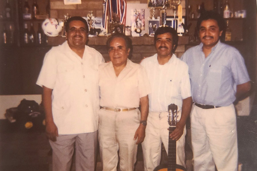 The Aldaco family of Phoenix suffered more than most in this year of unfathomable losses. Three brothers perished in the pandemic: Jose in July, Heriberto Jr. in December and Gonzalo in February. In this undated photo, Jose (left), Gonzalo (second from right) and Heriberto Jr. (right) stand with their father, Heriberto Aldaco Sr. 