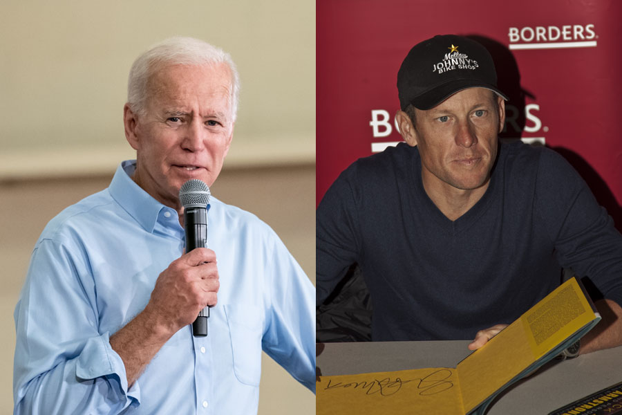 Joe Biden speaks to potential supporters during his campaign stop in Columbia. Lance Armstrong signing his book 'Comeback 2.0' at Borders bookstore on December 02, 2009 in New York City. 