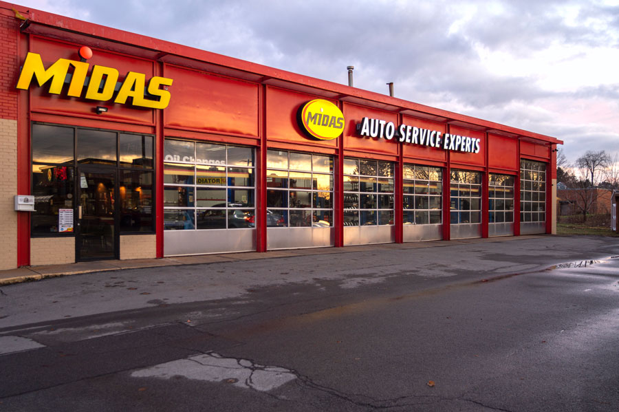 Midas, Inc. is a US chain of auto service centers headquartered in Palm Beach Gardens, Florida. File photo credit: Mahmoud Masad, Shutterstock.com, licensed.