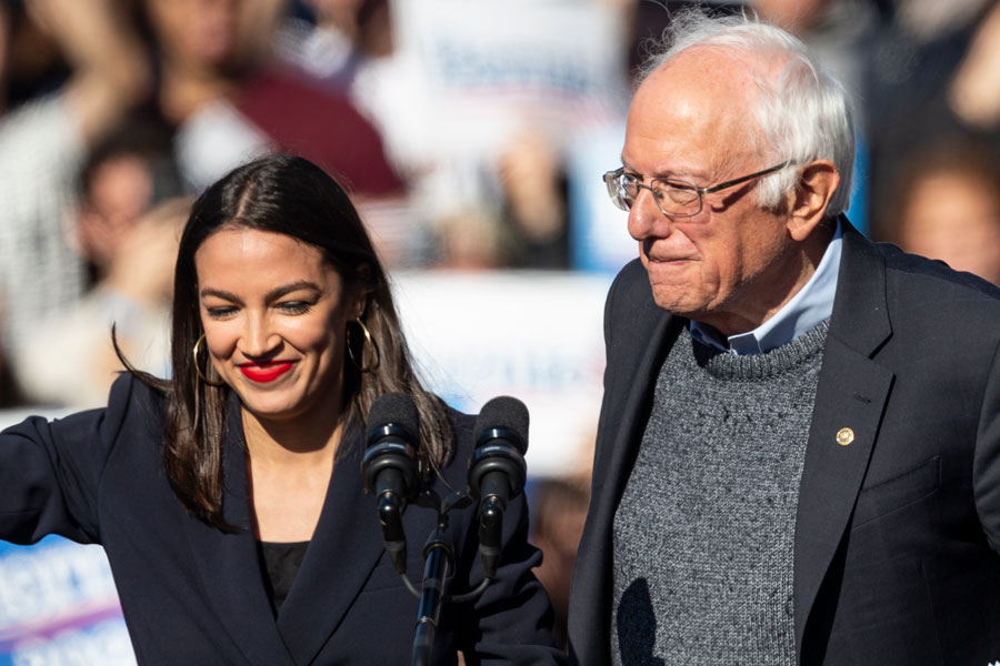 Bernie Sanders, AOC, 