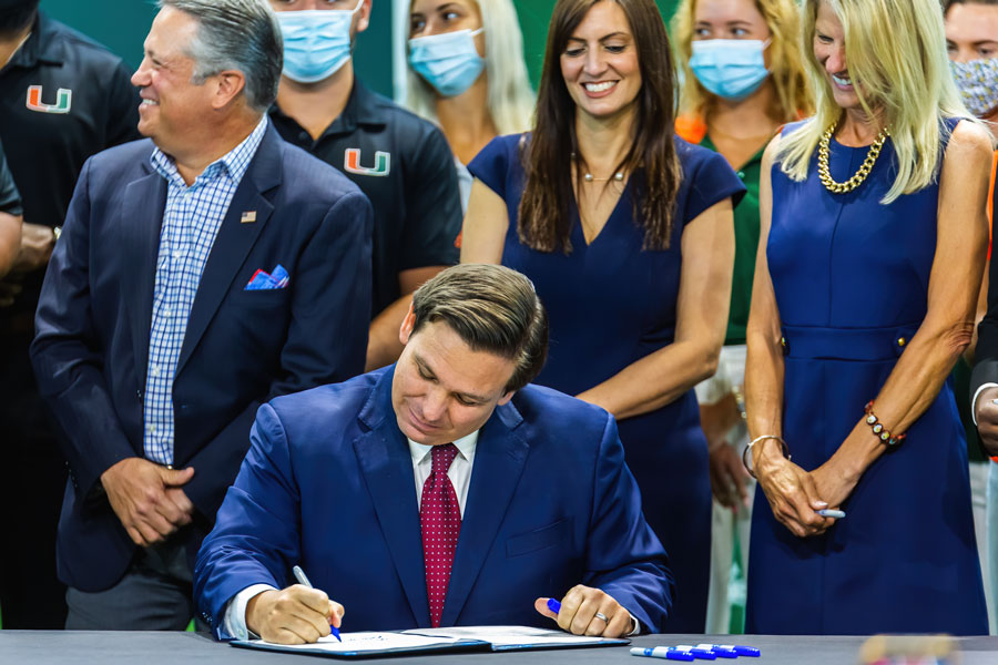 Florida Governor Ron DeSantis signed SB 90, a significant election integrity bill. File photo credit: YES Market Media, Shutterstock.com, licensed.