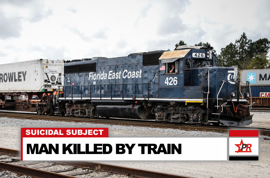 MAN KILLED BY TRAIN