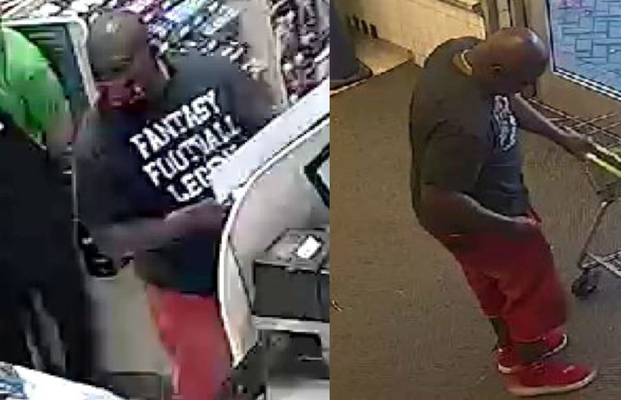  According to authorities, the suspect is wanted for cashing a fraudulent check at Publix in Greenacres on Wednesday, May 26, 2021.