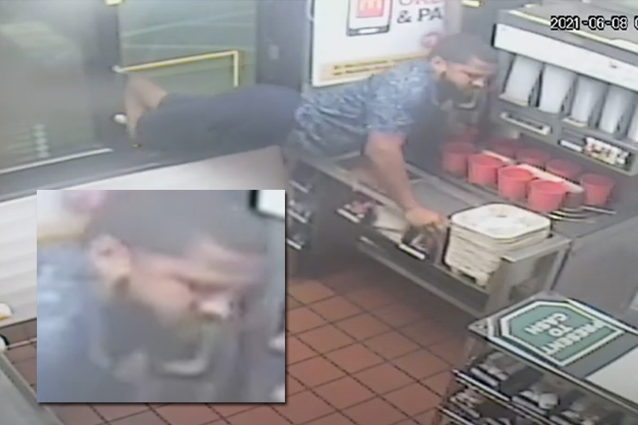 According to authorities, the suspect entered McDonalds through the drive thru window. Once inside he helped himself to over $800 in cash.  The burglary occurred on June 8, 2021 at 1:00 am. The McDonalds is located in the 12000 block of US Highway 1, in North Palm Beach. 