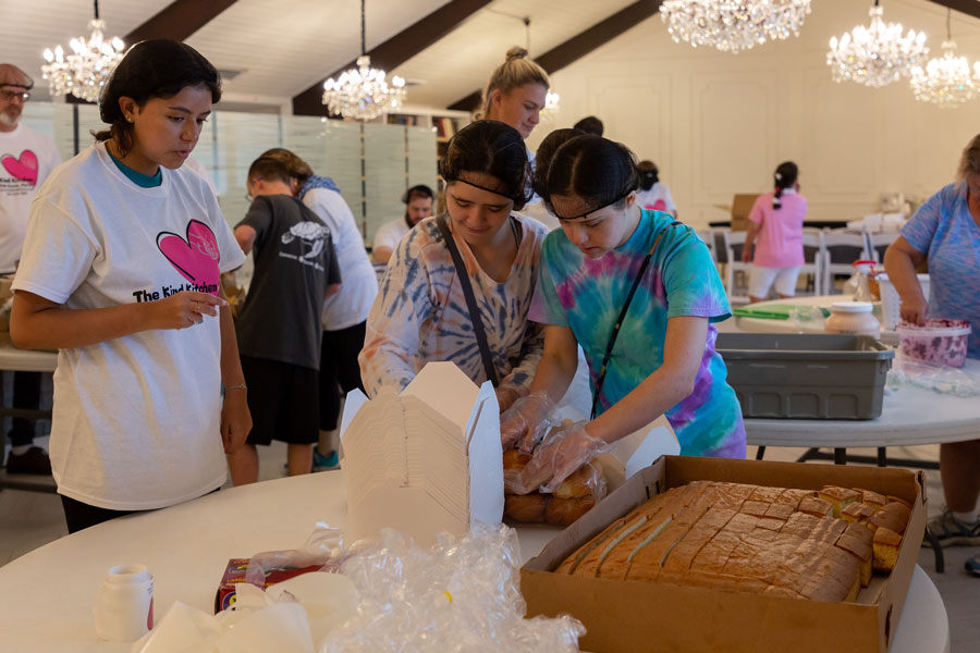  In the start of a stunning three-week series, The Kind Kitchen invited adults with special needs to the Jewish Community Synagogue to participate in their weekly meal distribution.  