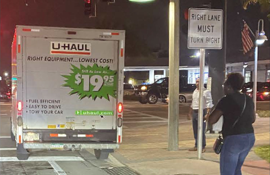 According to detectives, the box truck was traveling southbound just north of the intersection of North Ocean Drive and Commercial Boulevard when, for an unknown reason, the vehicle left the roadway and hit the victim who was walking on a sidewalk on the west side of the roadway with his wife.