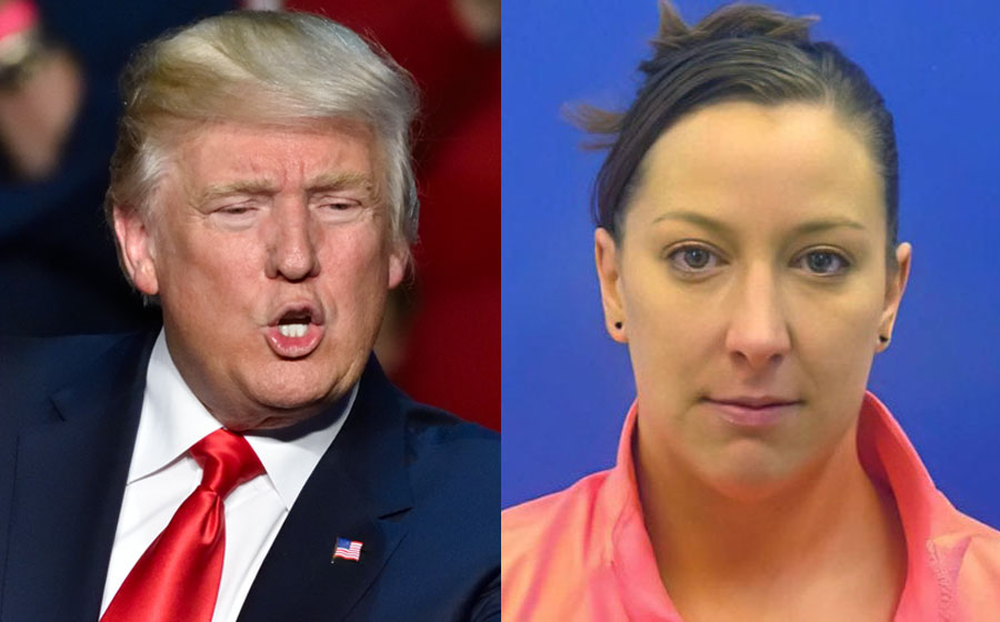 In his statement, Former President Trump noted that he had met with Ashli Babbitts family, and expressed anger that she was killed by the officer, whose identity he claims to know. File photo (left): Evan El-Amin, Shutterstock.com, licensed.