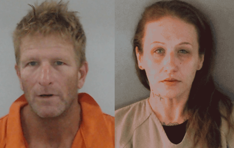 According to authorities, Clinton Todd Dorkin, 51 and Amber Carlini, 37 are charged with entering a fenced-in yard where a work vehicle was parked and removing its catalytic converter.