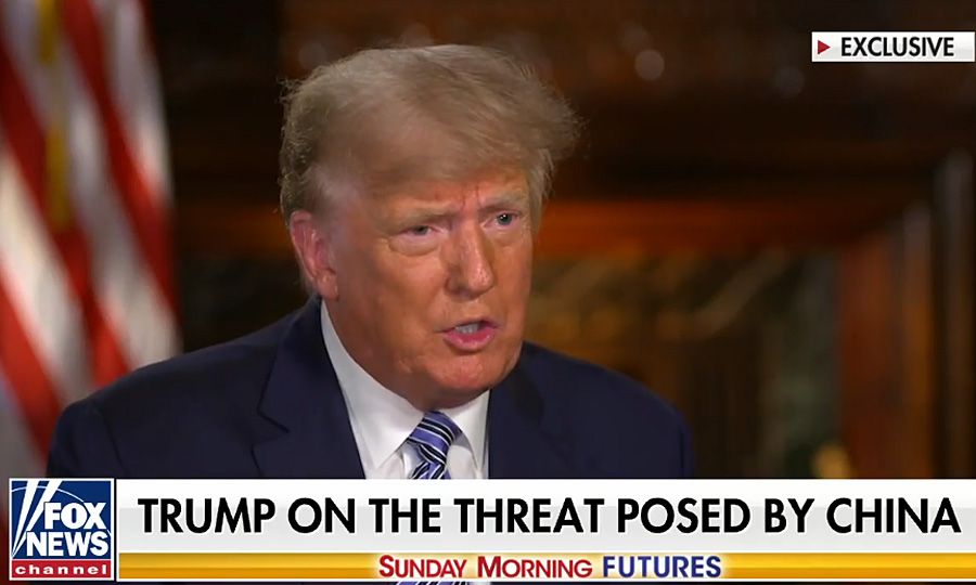 Former President Donald Trump discusses Biden’s foreign policy and the threat of China. 