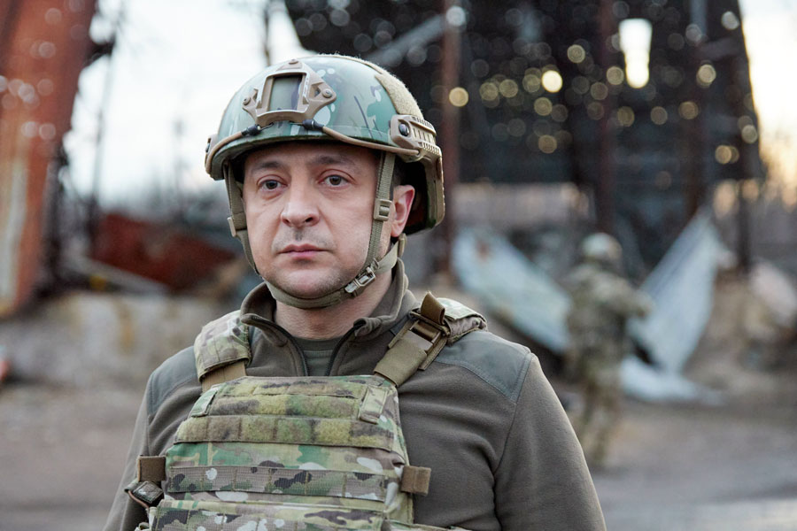 President of Ukraine Volodymyr Zelensky visited the front positions of the army in the Donetsk region. Ukraine, Donetsk.