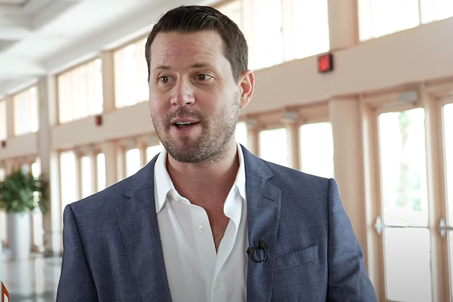 Babylon Bee CEO Seth Dillon speaking with Alex Marlow, Breitbart News Editor-in-Chief, at Turning Point USA’s Student Action Summit in Tampa, Florida. July, 2021. Photo credit: Breitbart News / YouTube.