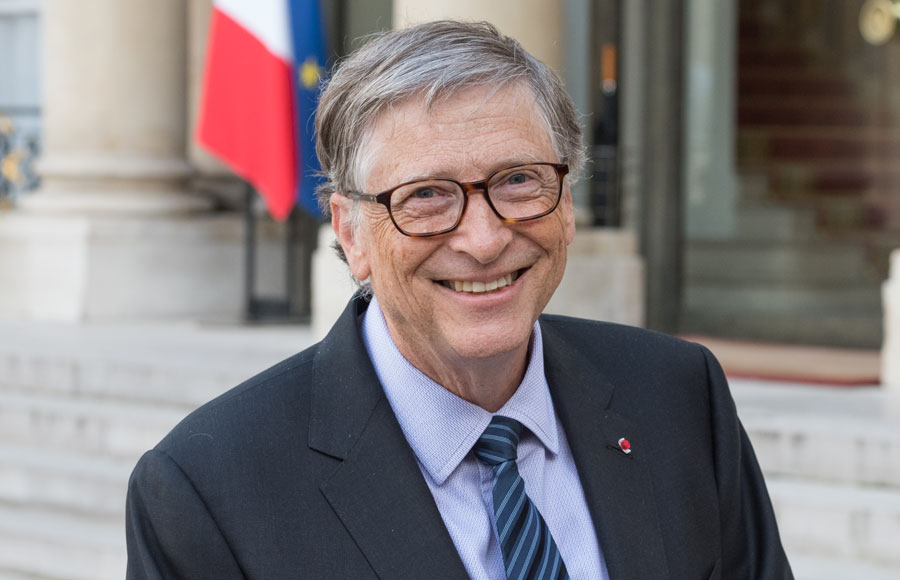 Bill Gates at the Elysee Palace to encounter the french president to speak about Bill & Melinda Gates Foundation (BMGF).