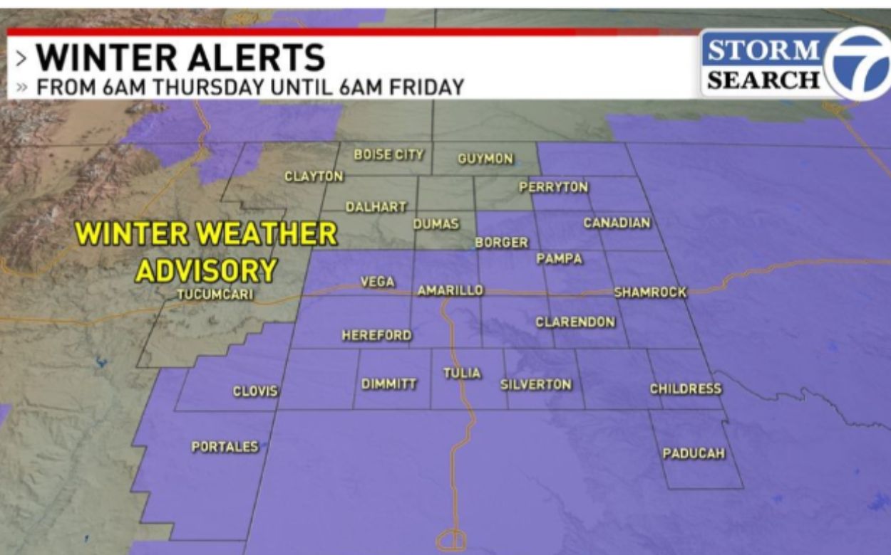 Texas Panhandle to See Snow Showers Thursday