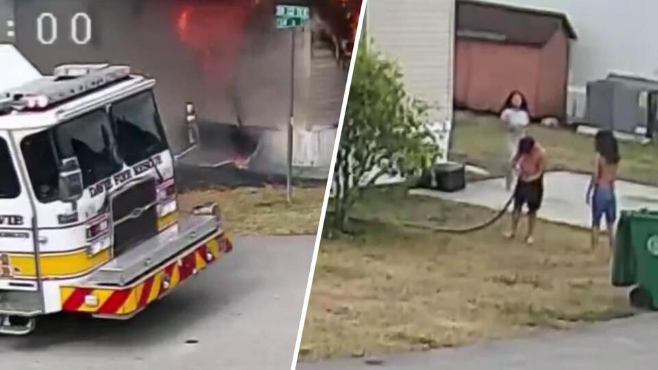 10-Year-Old's Astonishing Response to Sudden Mobile Home Fire Caught on Video!
