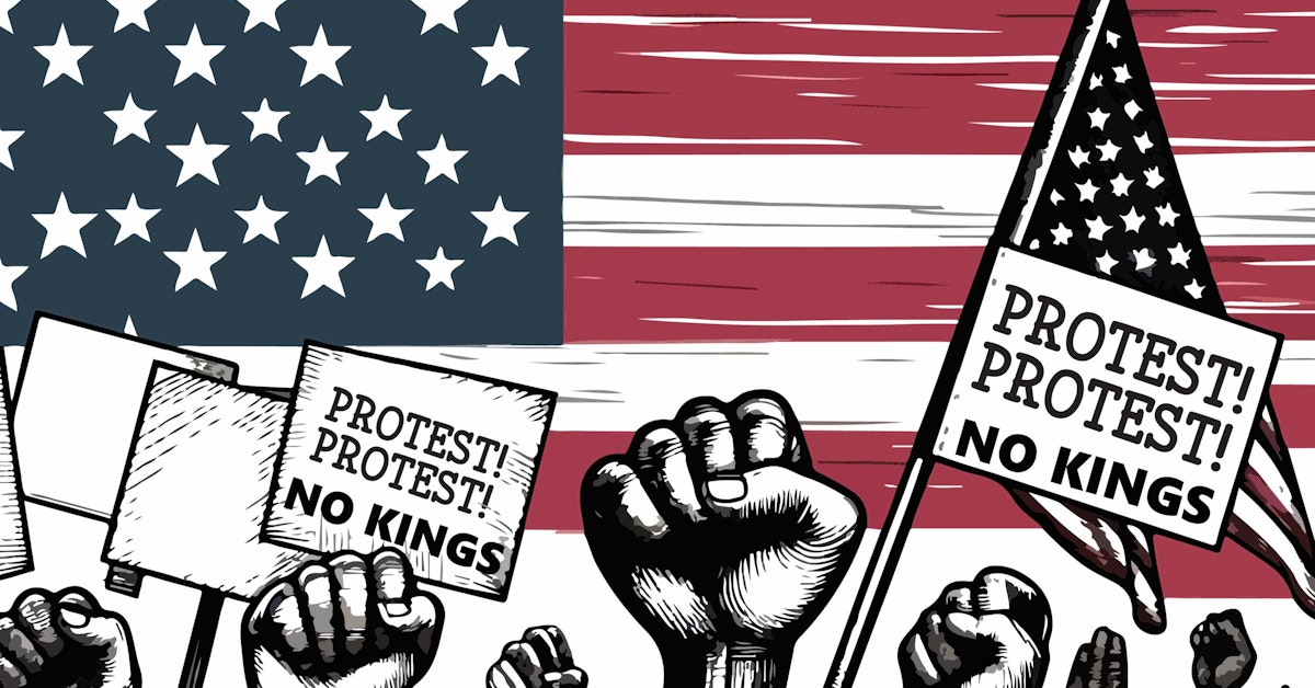Flag Day Revolution: Protesters Unite to Keep Democracy from Becoming a Throne