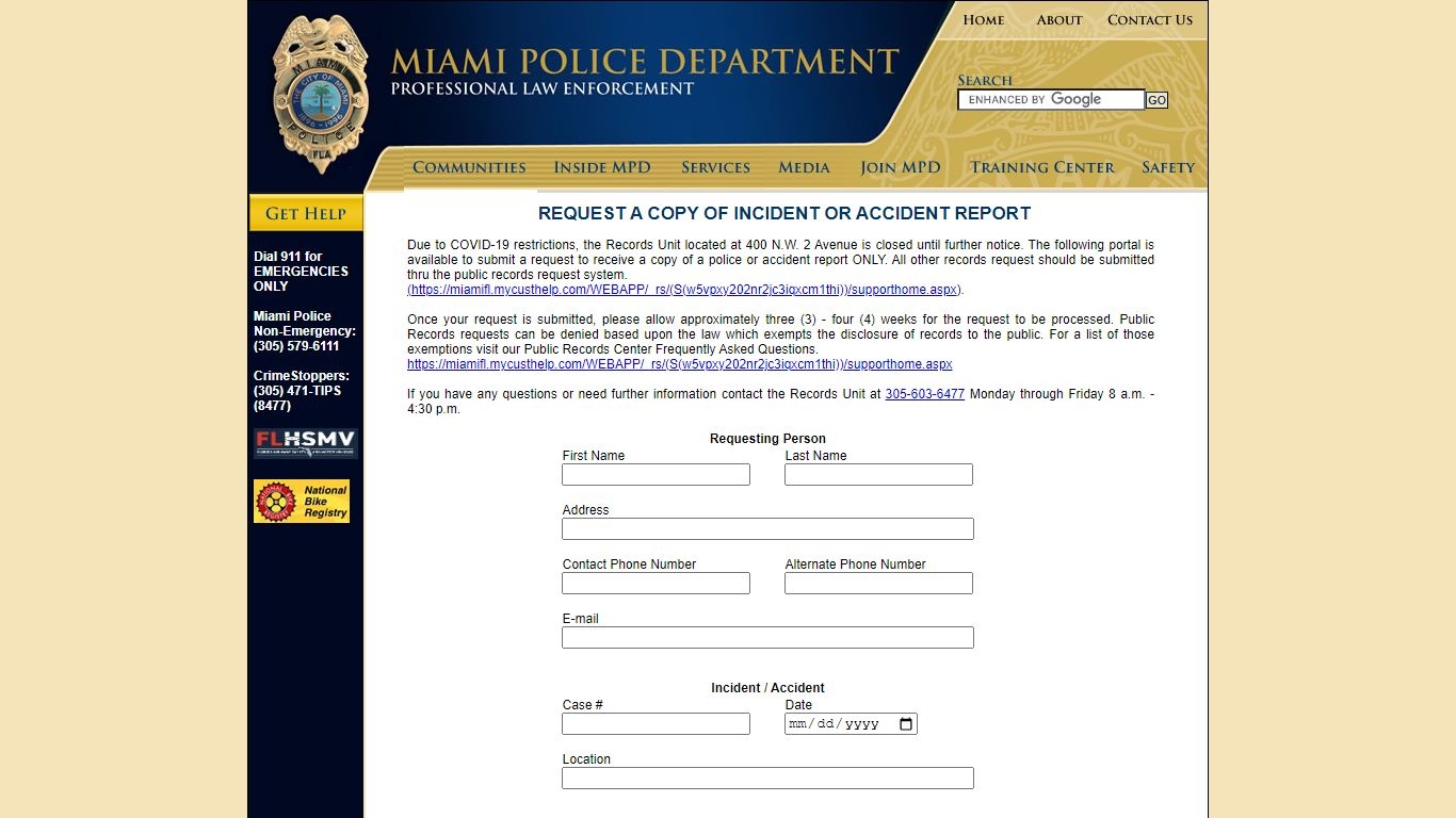 Miami-Dade Police Incident Report #25-77419