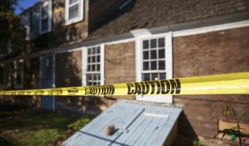 @JSmith – Taken 10:20 AM on Pine St, police tape around residence