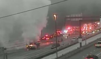 @LocalWitness – Taken at 9:15 PM on Bellevue Ave, showing flames from victim’s SUV