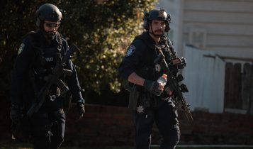 @KCMOResident – Taken 7:40 PM outside Eastwood home during police raid