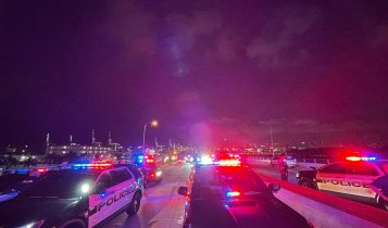 @MiamiTrafficWatch – Taken 6:45 PM showing heavy police presence on MacArthur Causeway