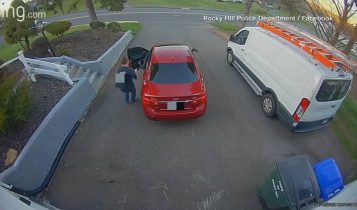 Security camera photo showing suspect’s vehicle